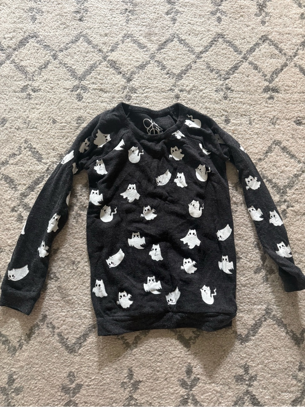 Chaser Kids Black Kitty Ghost Sweatshirt